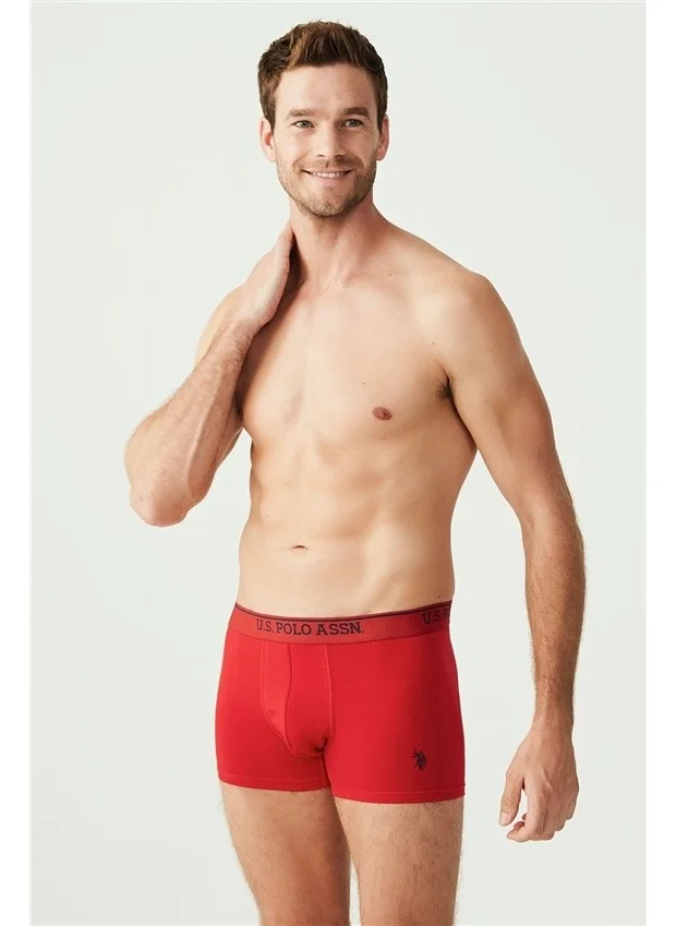 يو اس بولو اسن BASE. Polo Assn. Men's White - Red - Navy Blue 3-Piece Boxer 80097