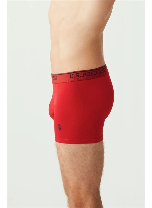 يو اس بولو اسن BASE. Polo Assn. Men's White - Red - Navy Blue 3-Piece Boxer 80097