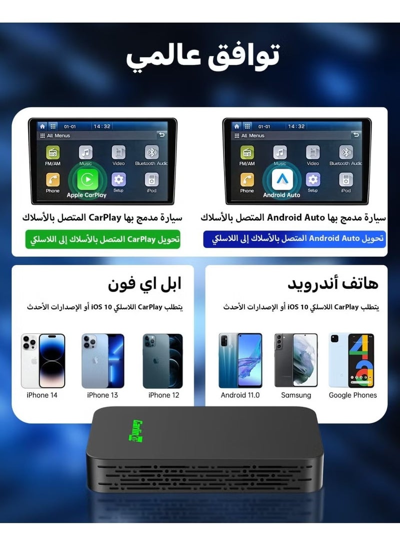كار لينكيت CarlinKit 5.0 محول CarPlay لاسلكي صغير - يحوّل CarPlay السلكي إلى لاسلكي - يدعم Android Auto - WiFi 5G وBluetooth - اتصال تلقائي وتحديث FOTA - Image 3