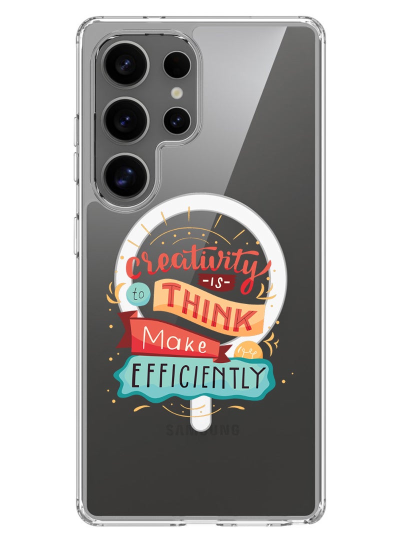 Theodor Magnetic Case for Samsung Galaxy S25 Ultra 6.9-inch Compatible with MagSafe Wireless Charging, Shockproof Phone Bumper Cover creativity is to think  - Image 1