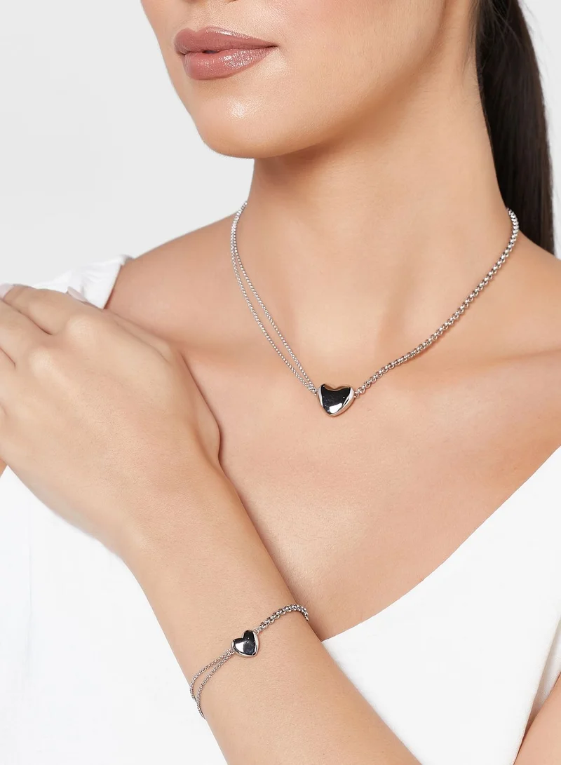 CALVIN KLEIN Set Of Sculptural Bracelet and Necklace