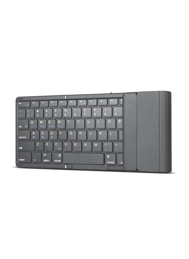 Generic - Tri-fold Three-mode Wireless Bluetooth Keyboard Rechargeable Silent Key Mobile Tablet Laptop Notebook Multi-device-Color:Touchpad Number Two-in-one - Image 1