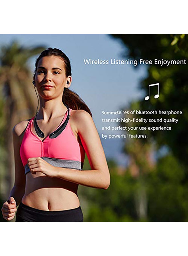 Bluetooth Neckband Headphones with Magnetic Earbuds, V4.2 Flexible Wireless Bluetooth Headset with Mic Sports Headphones for Running HD Stereo Noise Cancelling Earphones for iPhone Samsung LG(Black) - Image 2
