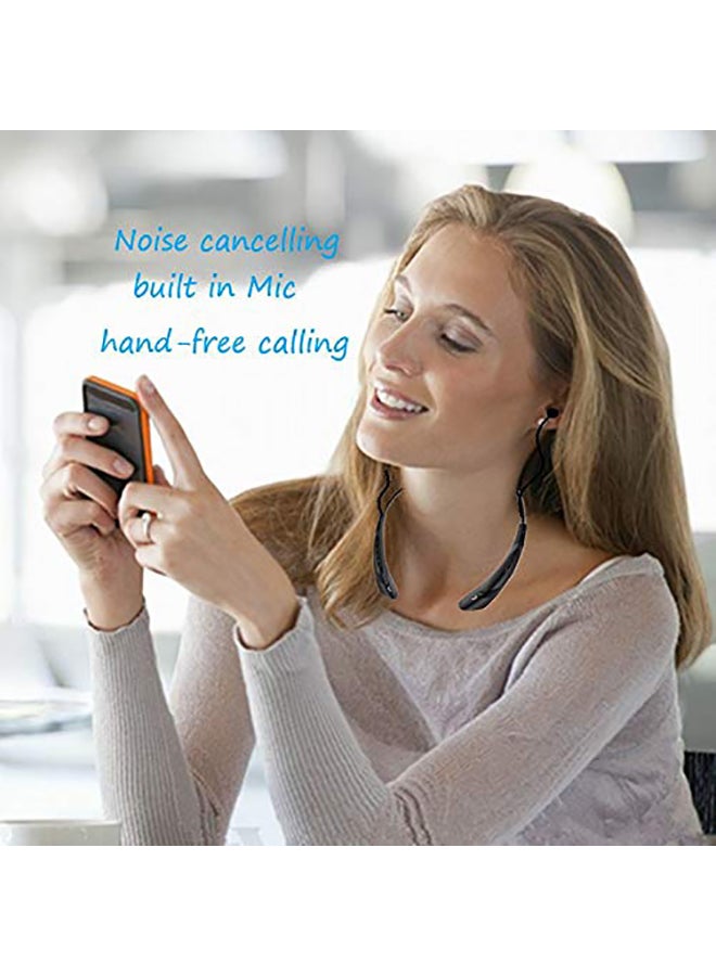 Bluetooth Neckband Headphones with Magnetic Earbuds, V4.2 Flexible Wireless Bluetooth Headset with Mic Sports Headphones for Running HD Stereo Noise Cancelling Earphones for iPhone Samsung LG(Black) - Image 3