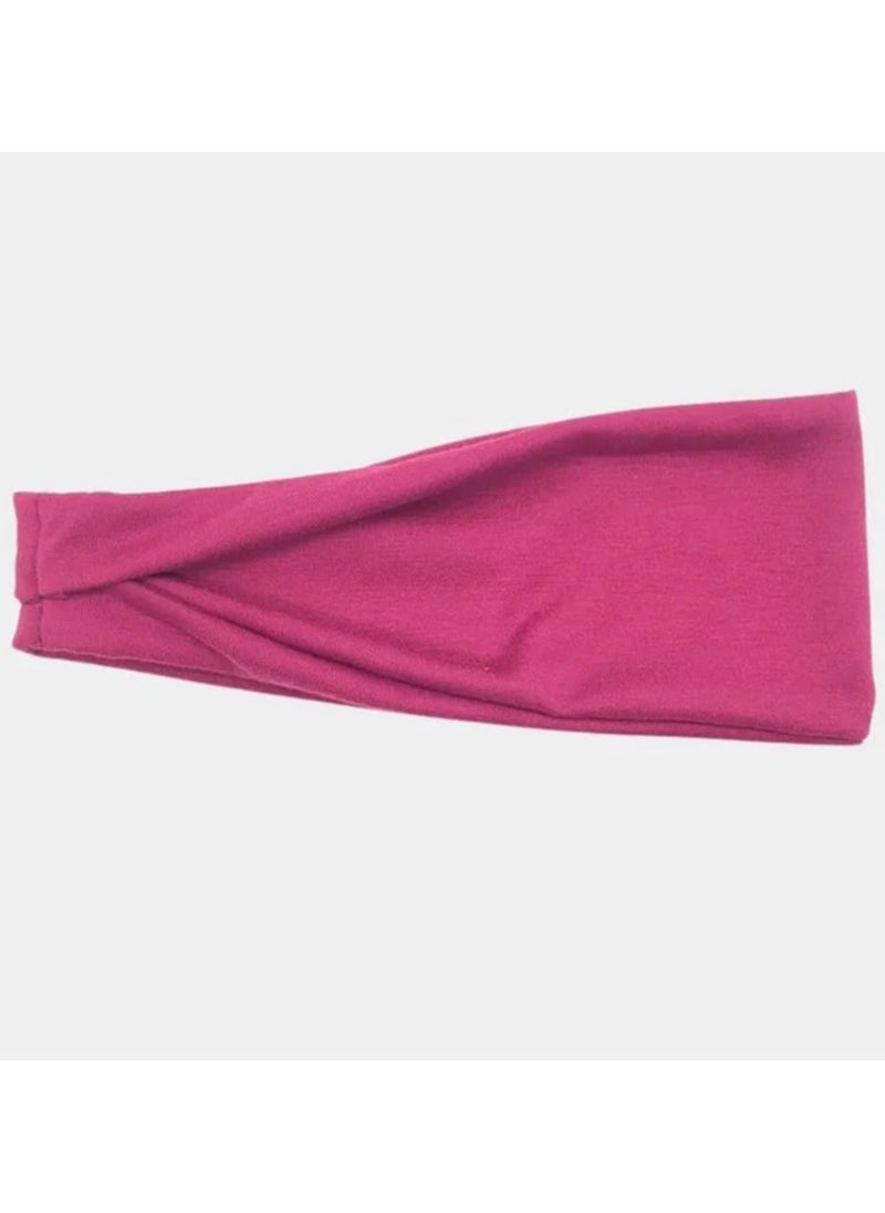Generic Fashion Headbands For Women Wide Headband Yoga Workout Head Bands Hair Accessories(Pink)  - Image 4