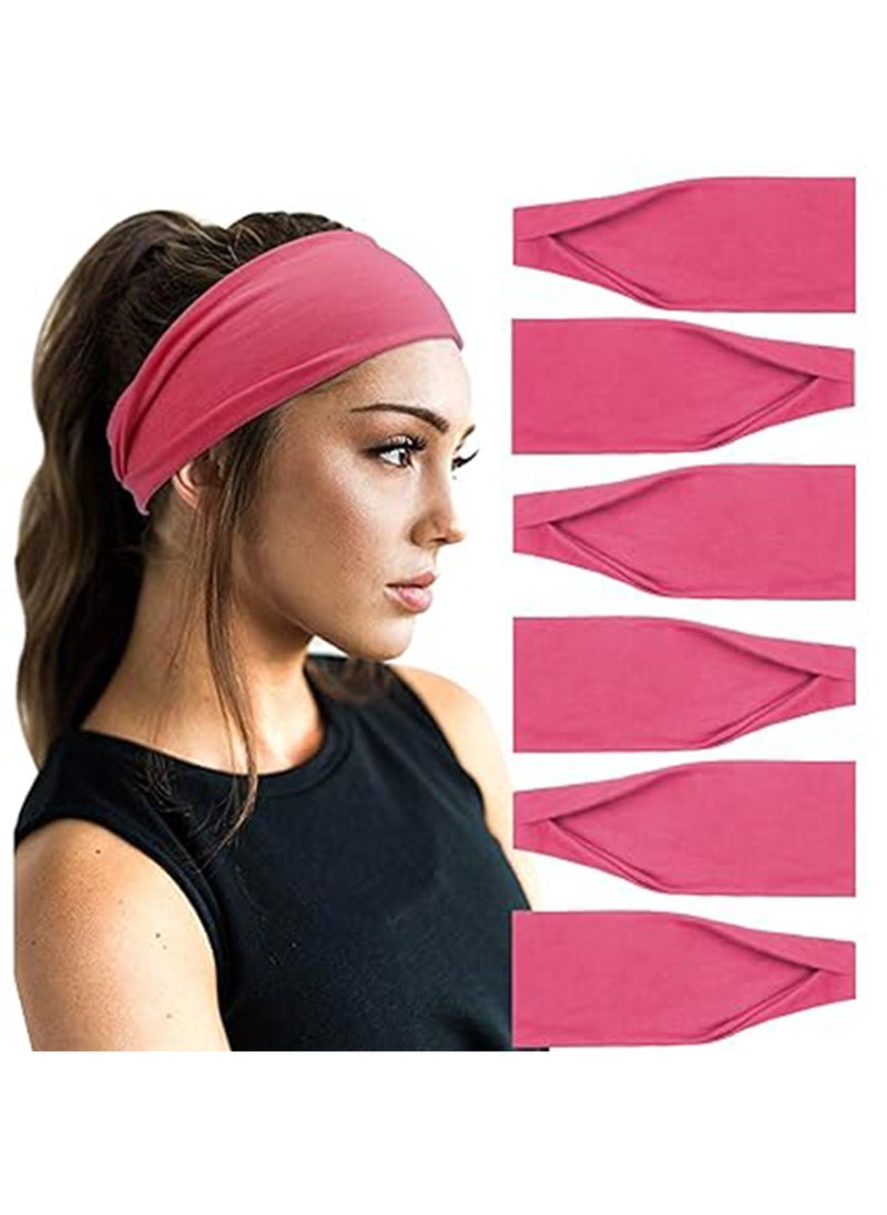 Generic Fashion Headbands For Women Wide Headband Yoga Workout Head Bands Hair Accessories(Pink)  - Image 1