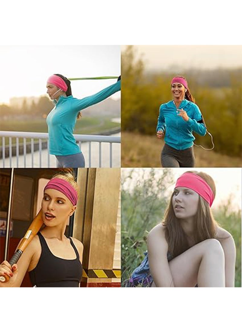 Generic Fashion Headbands For Women Wide Headband Yoga Workout Head Bands Hair Accessories(Pink)  - Image 5