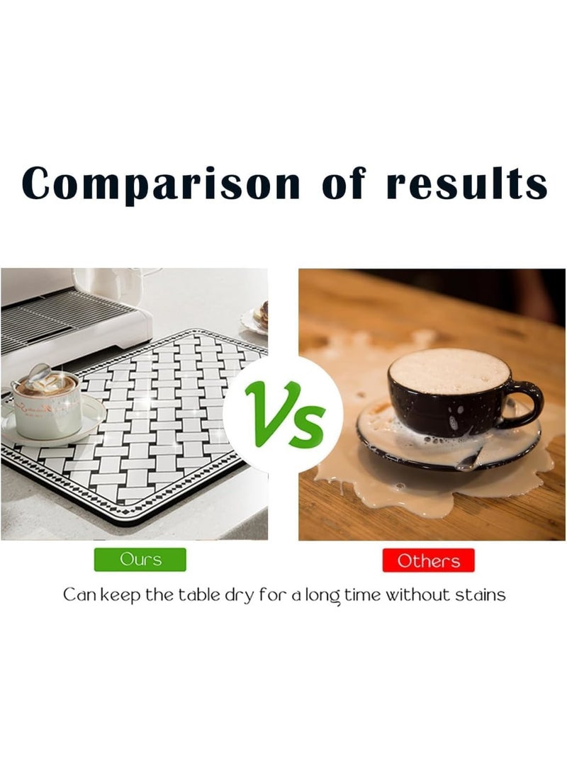Suntown Coffee Mat Bar for Countertops, Accessories Fit Under Maker Espresso Machine, Absorbent Hide Stain Rubber Mat, Dish Drying Kitchen Counter - 16"x20" - Image 5