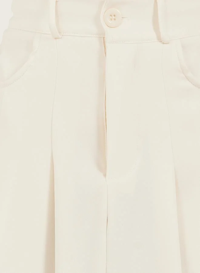 Styli Pleated Mid Rise A-Line Skirt