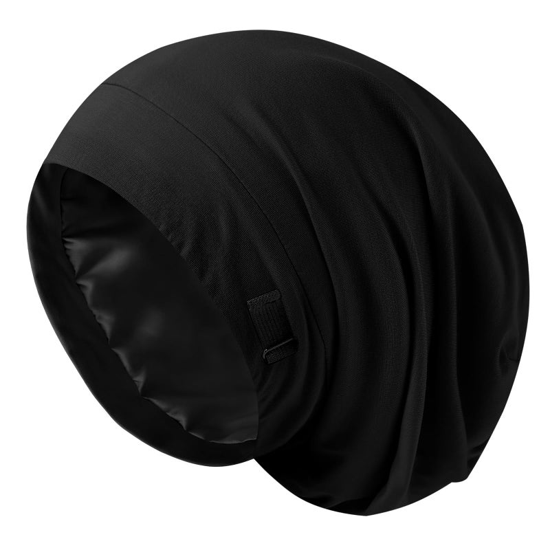 ZHENSILK Silk Satin Lined Bonnet for Sleeping Adjustable Hair Bonnet for Women Men - Image 3