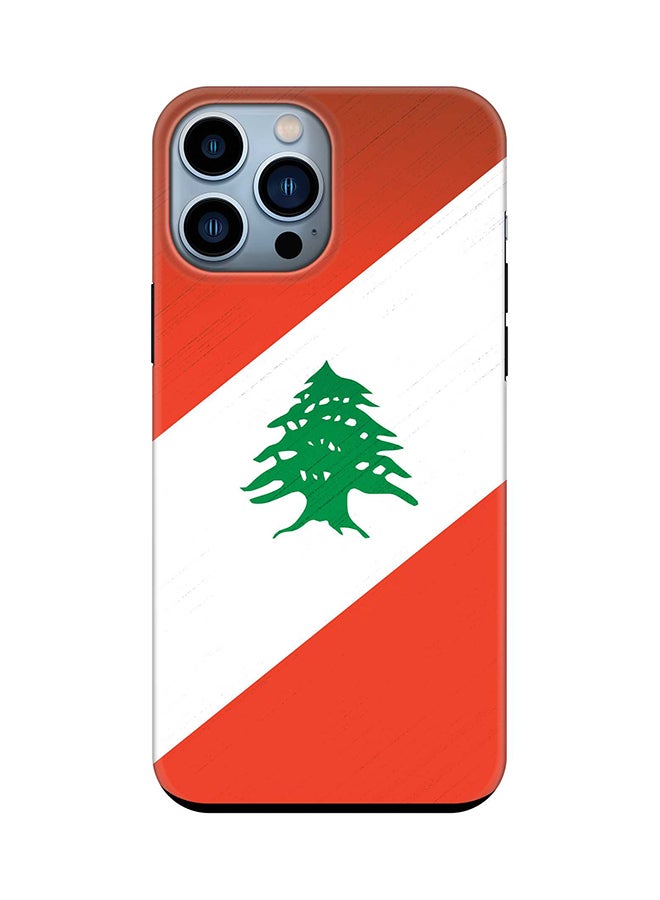Tough Pro Series Case for Apple iPhone 14 Pro Max Dual Layer hybrid PC & TPU Customized Mobile Cover Shield with inner TPU protection Matte Finish - Flag Of Lebanon