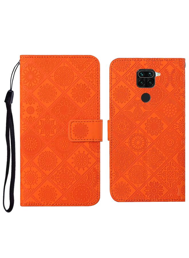 Case For Xiaomi Redmi Note 9 Ethnic Style Embossed Pattern Horizontal Flip Leather Case with Holder & Card Slots & Wallet & Lanyard