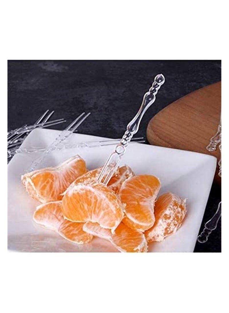 200 PCS Mini Disposable Plastic Fruit Forks Ideal for Appetizers and Cocktails Perfect for Events and Parties  - Image 3