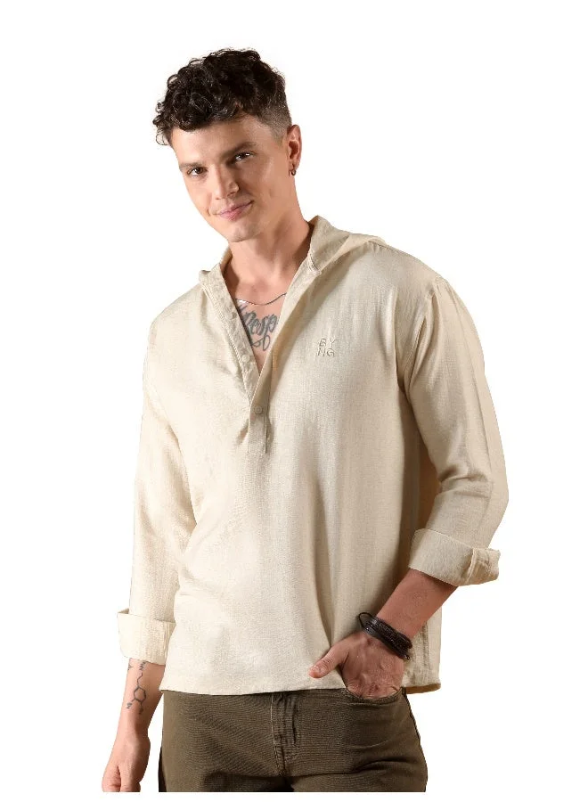 بيونغ قميص بيج بغطاء رأس