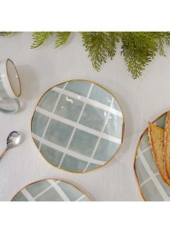 DANUBE HOME Akesha Soup Plate Fine Porcelain Elegant Tableware Versatile Soup Plate High Quality Dinnerware For Home Kitchen & Dining Room L20.5xW20.5xH4cm Blue  - Image 1