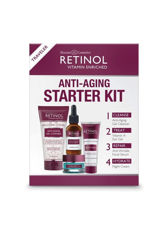 ريتينول مجموعة ريتينول لمكافحة الشيخوخة - الريتينول الأصلي لمظهر أكثر شبابًا - [4] منتجات بحجم مناسب مثالية للسفر أو للتجربة الأولى - تنظيف ومعالجة وإصلاح وترطيب أثناء التنقل - Image 1