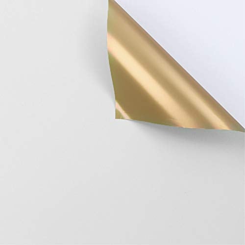 BBJ WRAPS Double Sided Golden Flower Wrapping Paper Waterproof Gift Packaging Florist Bouquet Wraps, 20 Sheets 23.6X23.6 Inch (White) - Image 1