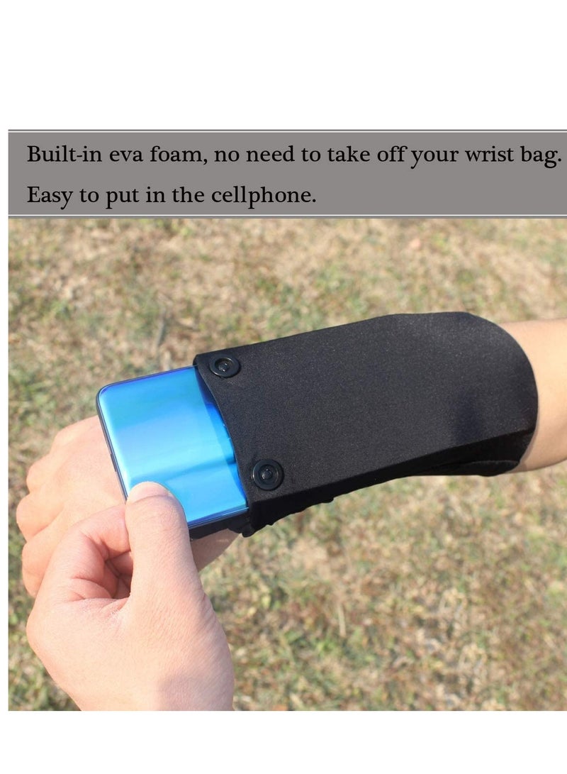 Excefore Portable Running Wallet Wristband Wrist Wallet Forearm Band Cell Phone Holder for Mobile Phone Key Card Cash Storage Running Cycling Gym Workouts Yoga Hiking Travel  - Image 5