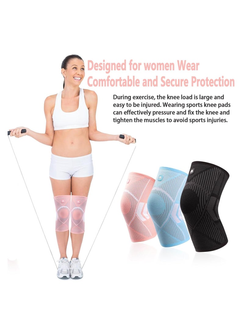 KASTWAVE - Compression Knee Brace for Women & Men, Knee Supports Sleeves for Knee Pain, ACL, Arthritis Pain Relief, Running, Working Out, Basketball, Weightlifting (Large, Black) - Image 1