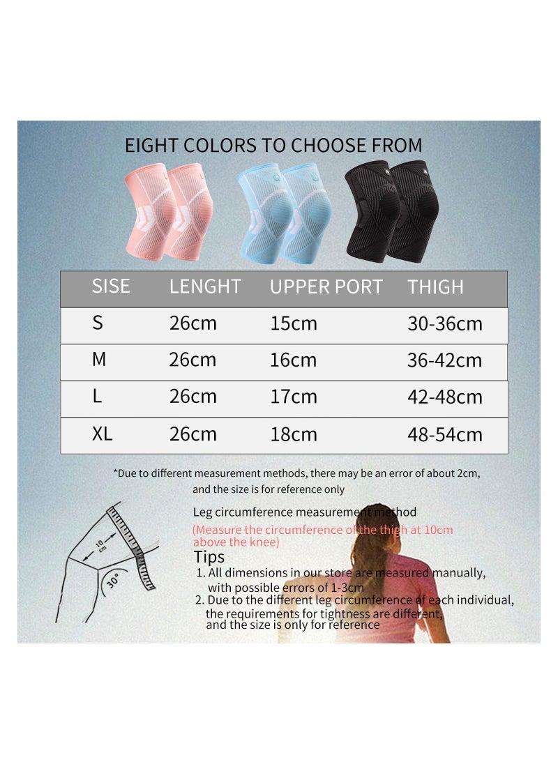 KASTWAVE - Compression Knee Brace for Women & Men, Knee Supports Sleeves for Knee Pain, ACL, Arthritis Pain Relief, Running, Working Out, Basketball, Weightlifting (Large, Black) - Image 1
