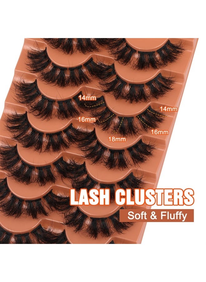 Cluster Lashes Mink Fluffy False Eyelashes Long Volume Individual Lashes Dramatic Eyelash Extensions DIY Fake Lashes by Eefofnn