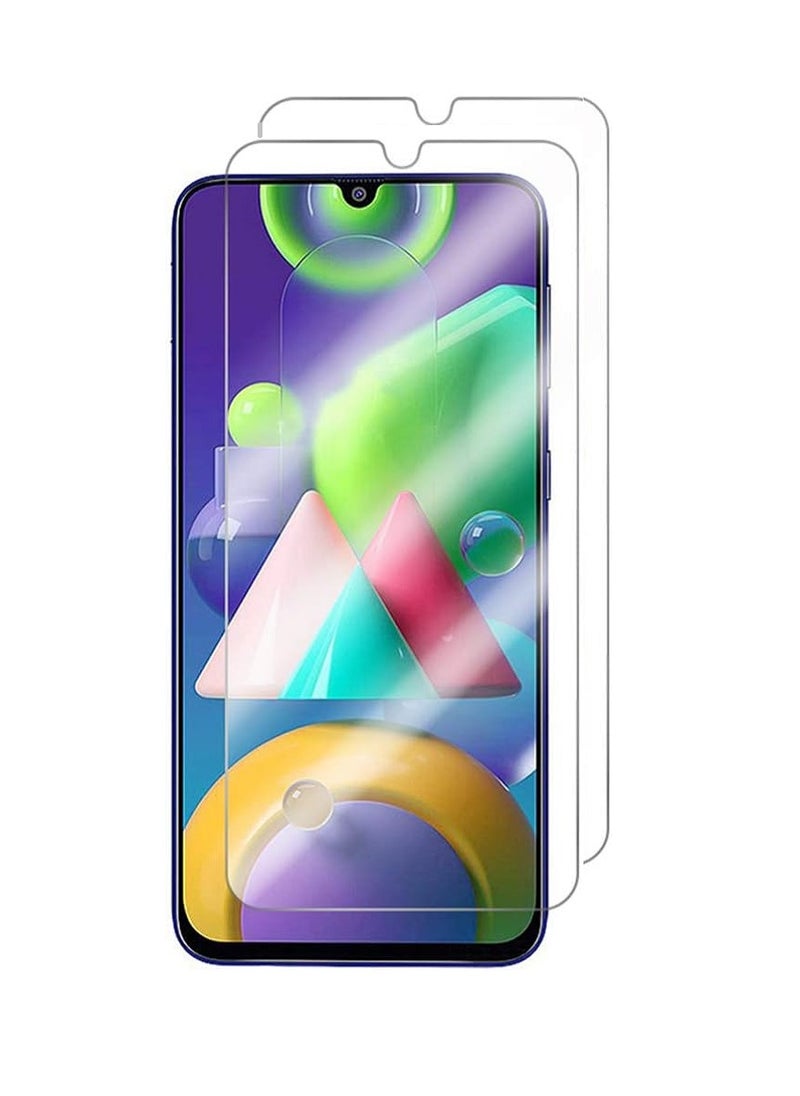 Super 2 Pieces Tempered Glass Screen Protector Clear Designed For Samsung Galaxy M21 Full Screen Coverage And Bubble Free - Image 1