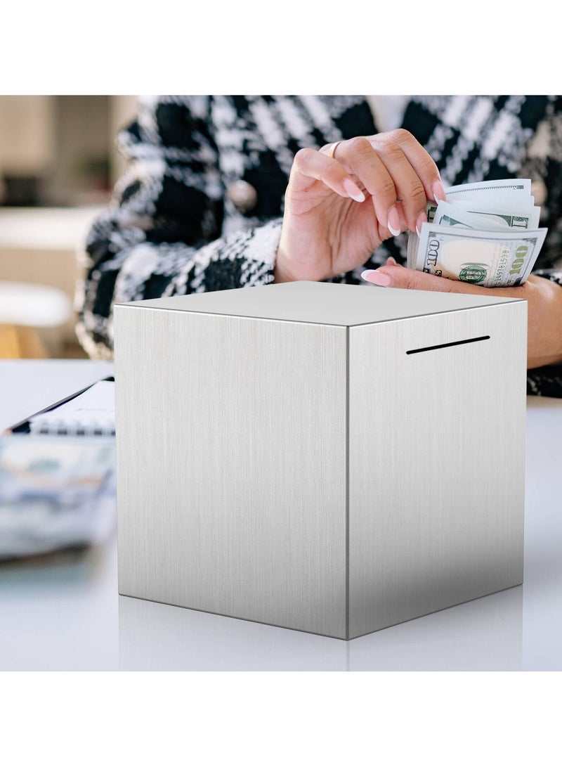 HUMJO Piggy Bank For Cash/Coin Safe Saving,Safe Money Bank for Adults/Kids Saving, Stainless Steel Money Saving Box(Must Break to Open Metal to Get Money)-5.9 Inch - Image 2