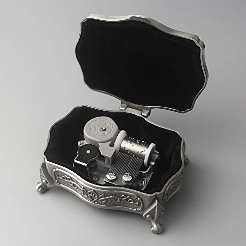 ROSIKING Square Emboss Alloy Metal Music Box Wind Up Antique Jewelry Musical Boxes Christmas Birthday Valentine's Day Gifts Plays Howl's Moving Castle-Merry Go Round of Life - Image 4