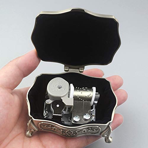 ROSIKING Square Emboss Alloy Metal Music Box Wind Up Antique Jewelry Musical Boxes Christmas Birthday Valentine's Day Gifts Plays Howl's Moving Castle-Merry Go Round of Life - Image 2