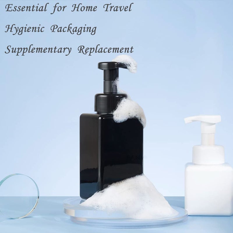 coldchill Foaming Soap Dispenser, 450ml(16oz) Refillable Modern Square Pump Bottle for Shampoo, Body Wash, Liquid Soap, PETG Plastic Empty Soap Dispenser for Kitchen, Bathroom, Hospital. 2 Pcs (Brown) - Image 4