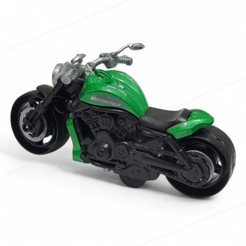 SHAKTISM 1:12 Scale Die-Cast Alloy Motorcycle Toy, Pull Back Action Metal Bike Model with Realistic Design Mini Bike for Boys Age 3+ (Green-Diecast Motercycle) - Image 2
