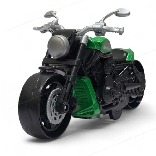 SHAKTISM 1:12 Scale Die-Cast Alloy Motorcycle Toy, Pull Back Action Metal Bike Model with Realistic Design Mini Bike for Boys Age 3+ (Green-Diecast Motercycle) - Image 1