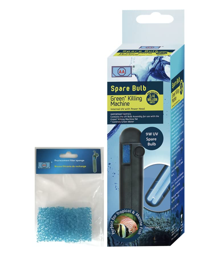 AA GKM9W Internal UV Spare Bulb with One Pack Replacement Sponge 2 Items