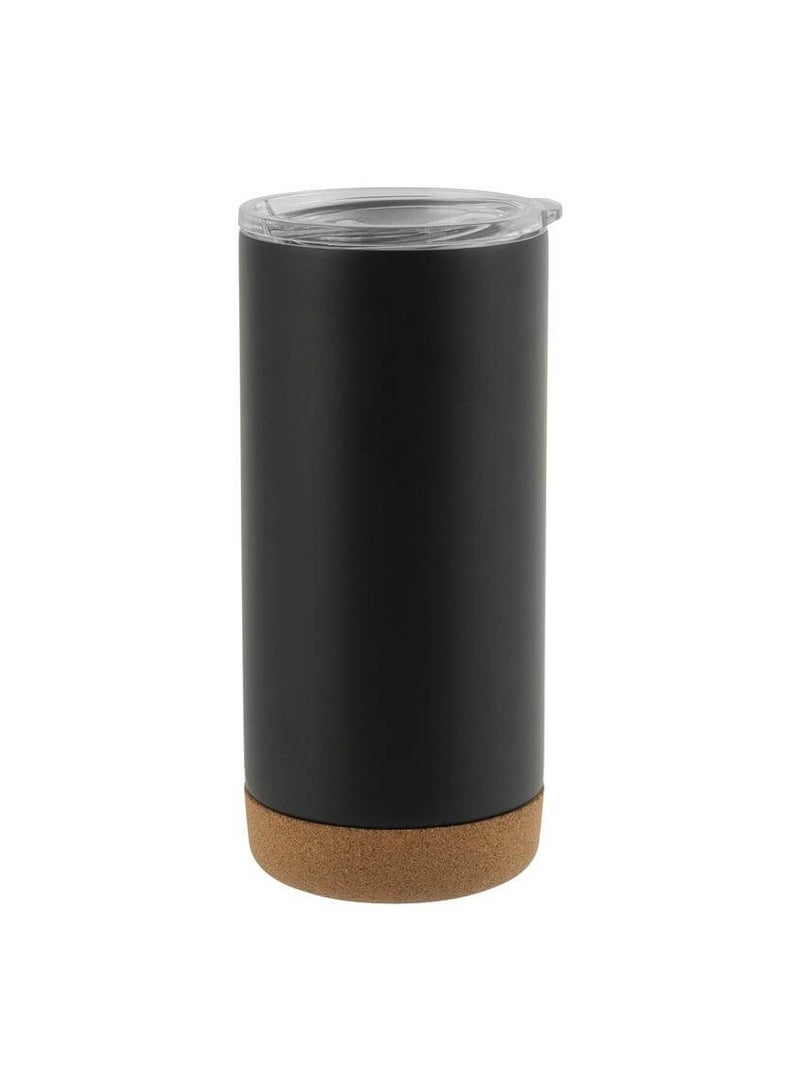 جيفتولوجي كوب قهوة معزول بالفراغ يبقى ساخنًا لمدة 5 ساعات وباردًا لمدة 15 ساعة بقاعدة من الفلين من الفولاذ المقاوم للصدأ مع برغي على غطاء كوب قهوة للسفر مقاوم للتسرب - Image 1