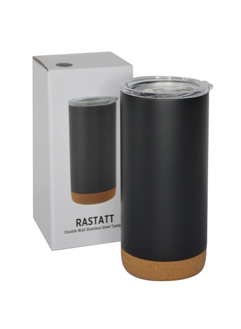 جيفتولوجي كوب قهوة معزول بالفراغ يبقى ساخنًا لمدة 5 ساعات وباردًا لمدة 15 ساعة بقاعدة من الفلين من الفولاذ المقاوم للصدأ مع برغي على غطاء كوب قهوة للسفر مقاوم للتسرب - Image 3