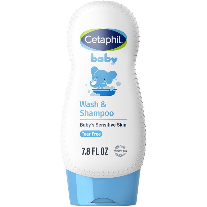 Cetaphil Baby Shampoo and Body Wash with Organic Calendula, Tear Free, Hypoallergenic, Ideal for Everyday Use, Dermatologist Tested, 7.8oz - Image 1