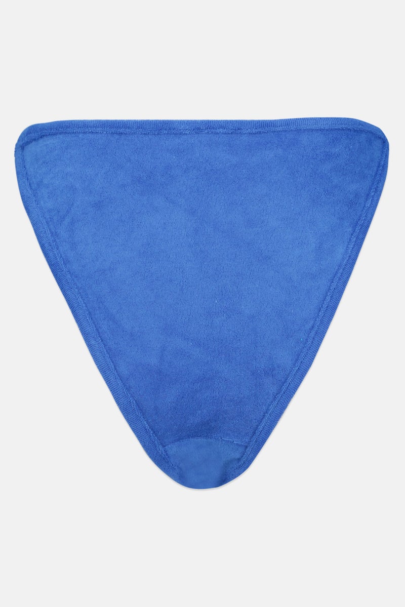 New Girl Order Women Textured  Pull On Bikini Bottom, Blue  - Image 2