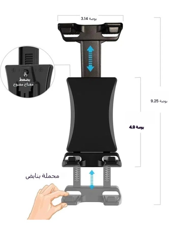 General IPad Tripod Mount Adapter 360 Degree Rotatable Universal Tablet Clamp Holder for iPad Pro 12.9 11 10.5, iPad Air Mini, Surface Tab, Galaxy Tab and 3.5 to 13.5in Phone Tablet, for Tripod, Monopod  - Image 4