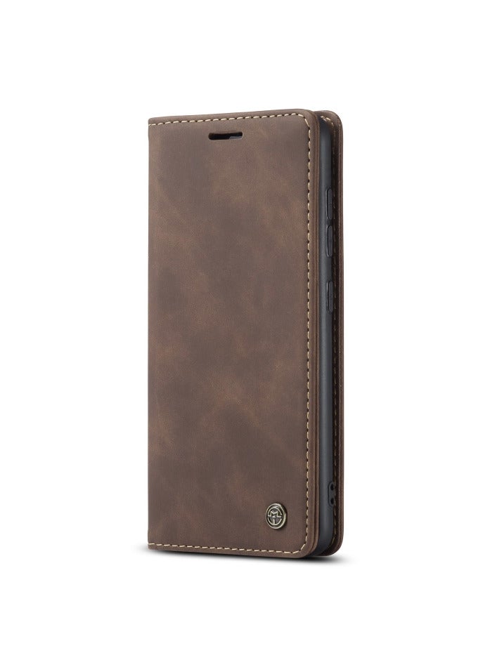 CaseMe CaseMe Samsung Galaxy A51 Case Wallet, for Samsung Galaxy A51 Wallet Case Book Folding Flip Folio Case with Magnetic Kickstand Card Slots Protective Cover - Coffee  - Image 1