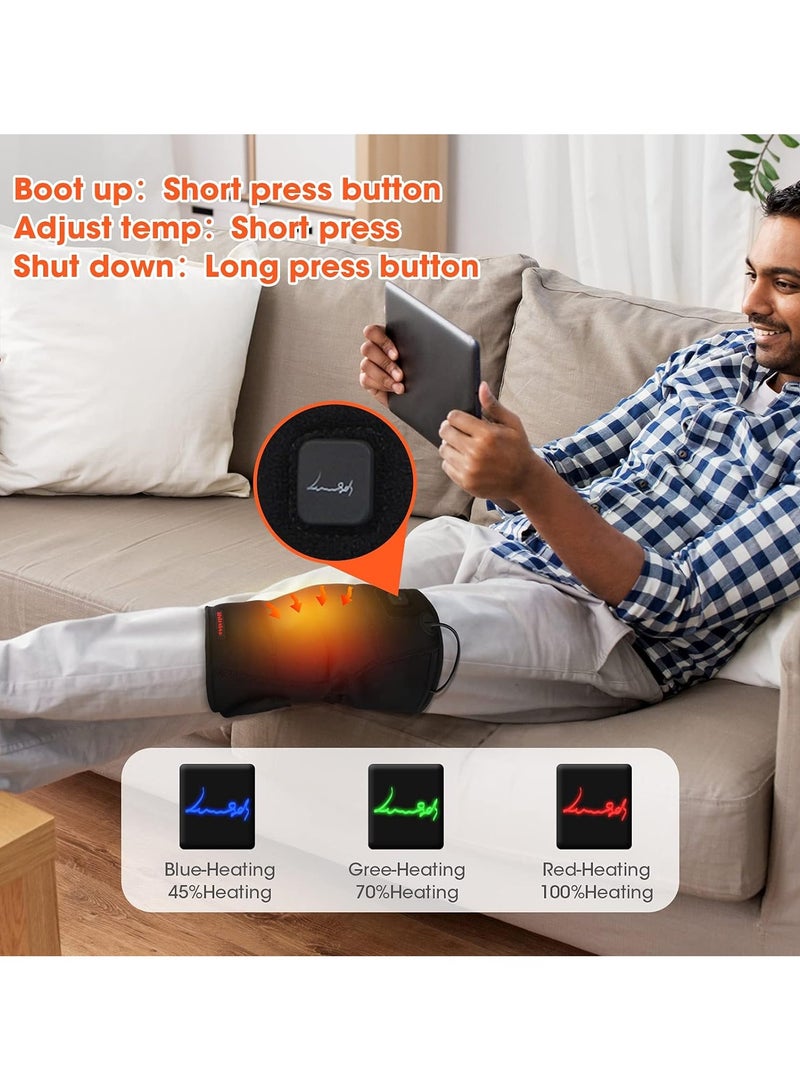 وسادة تدفئة للركبة، لفافة دعامة للركبة ساخنة مع إعدادات الحرارة - Image 3