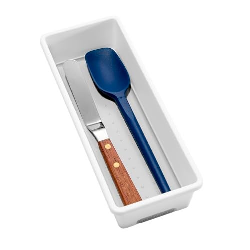 madesmart Classic 98 x 38 Bin  White  CLASSIC COLLECTION  MultiPurpose Storage Organizer  Softgrip Lining and Nonslip Rubber Feet  Easy to Clean  Durable  BPAFree