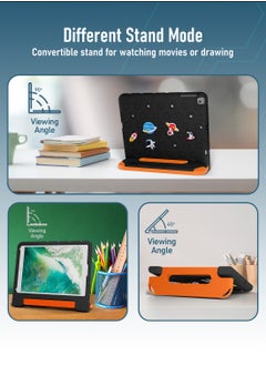 Moxedo Moxedo Rugged Protective EVA Silicone Kids Case Cover, Shockproof DIY 3D Cartoon Pattern with Pencil Holder, Stand and Handle Grip Compatible for Apple iPad 9.7 inch (Black)  - Image 5