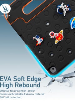 Moxedo Moxedo Rugged Protective EVA Silicone Kids Case Cover, Shockproof DIY 3D Cartoon Pattern with Pencil Holder, Stand and Handle Grip Compatible for Apple iPad 9.7 inch (Black)  - Image 4
