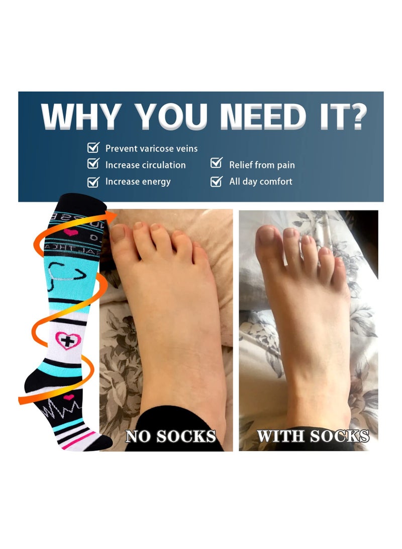 Compression Socks for Men and Women, 20-30 mmHg, 4 Pairs for Running, Travel, and Fitness, Alleviate Calf Pain and Speed Up Recovery - Image 2