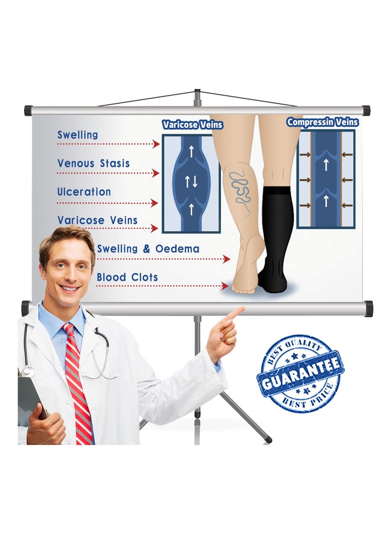 Compression Socks for Men and Women, 20-30 mmHg, 4 Pairs for Running, Travel, and Fitness, Alleviate Calf Pain and Speed Up Recovery - Image 5