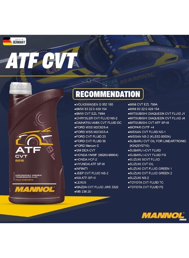 MANNOL MANNOL 8216 - Premium O.E.M. Fully Synthetic ATF Transmission Gearbox Fluid for CVT Fluid JWS 3320 - German Made - 4 Litre  - Image 4