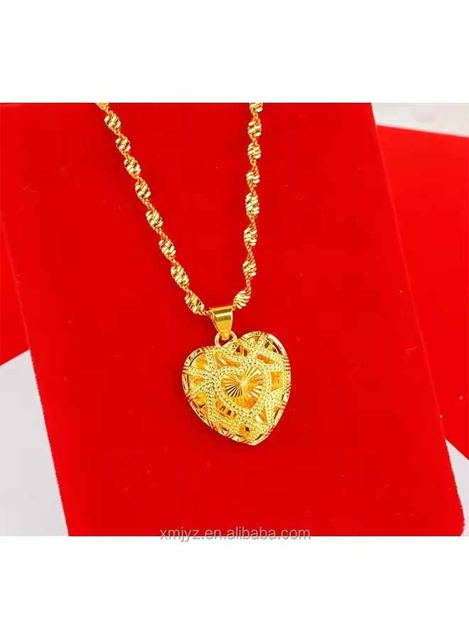 YJ 24 Karat Gold Heart Shape Pendant Necklace - Image 2