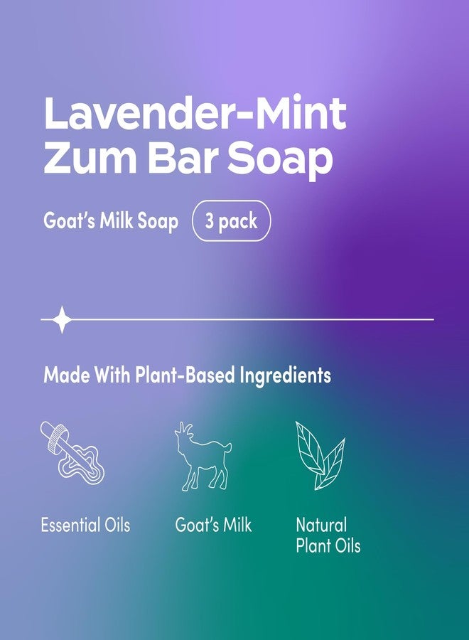 Indigo Wild Zum Goat's Milk Soap Bar - Bar Soap for Hands & Body Made with Essential Oils - 3 oz - Lavender-Mint (3 Pack) - Image 2