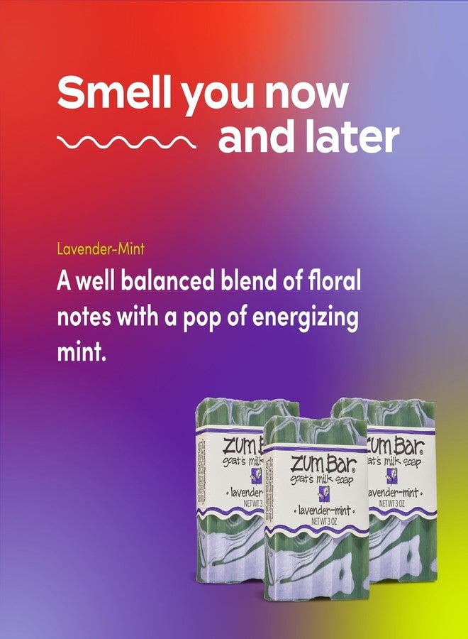Indigo Wild Zum Goat's Milk Soap Bar - Bar Soap for Hands & Body Made with Essential Oils - 3 oz - Lavender-Mint (3 Pack) - Image 3