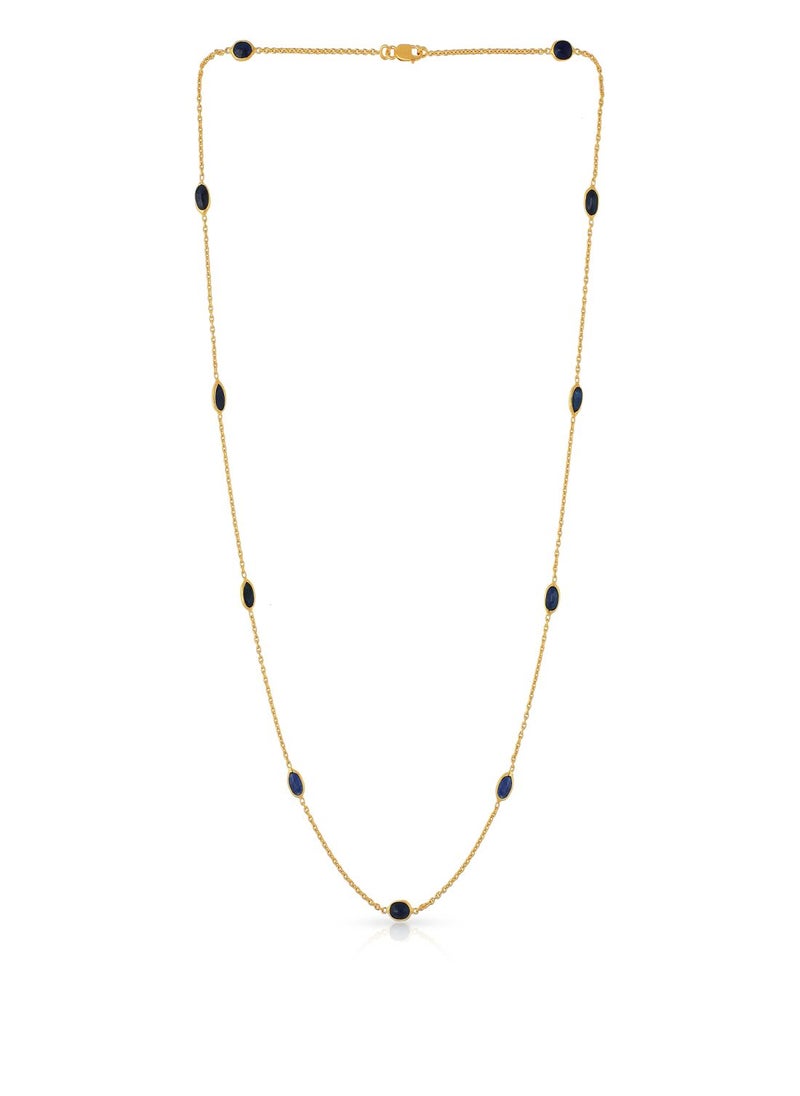 Malabar Gold and Diamonds 22 Carat 916 Purity Yellow Gold Gemstone Necklace PGNGEN006CH1_Y_18 For Women  - Image 1